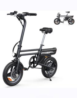 Electric Bike for Adults and Teens, 500W Motor & 20MPH Speed, Folding Ebike, 14" Adults Electric Bicycle with 36V Battery, 25 Miles PAS Range, Lightwe