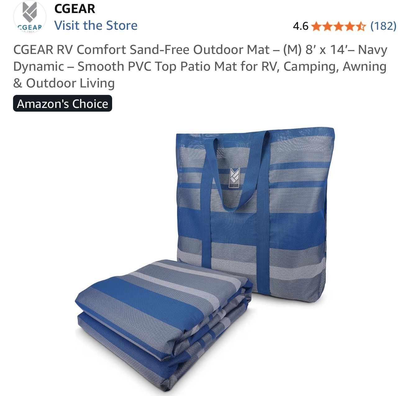 New Cgear Sand Free RV Mat 8 X 14