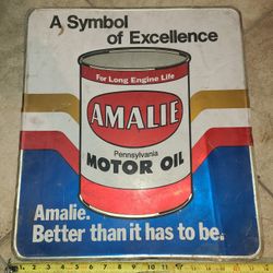 Vintage Amalie Motor Oil 18"x20" metal sign