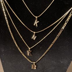 gold plated 14k initial chains 