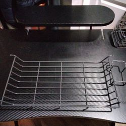 Cool Carbon Fiber Patterned Black Computer Desk Mint Condition. The Steel Trays That You See Come With The Hardware Originally With The Computer Desk 