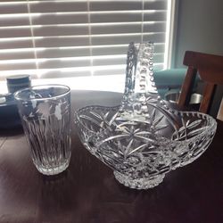 Large Lead Easter Crystal Basket