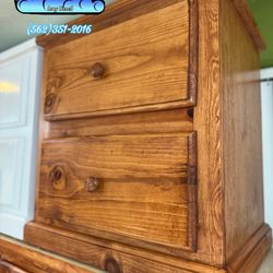 2 Drawer Oak Pinewood Chest Nightstand Dresser Pino 
