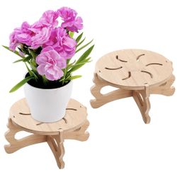  Bamboo 2 Piece Plant Stands NEW Plant and accessories not included