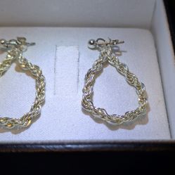 Vintage Sterling Silver teardrop rope stud earrings