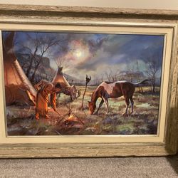 Hulan Flemings , Tending Fire , Painting 