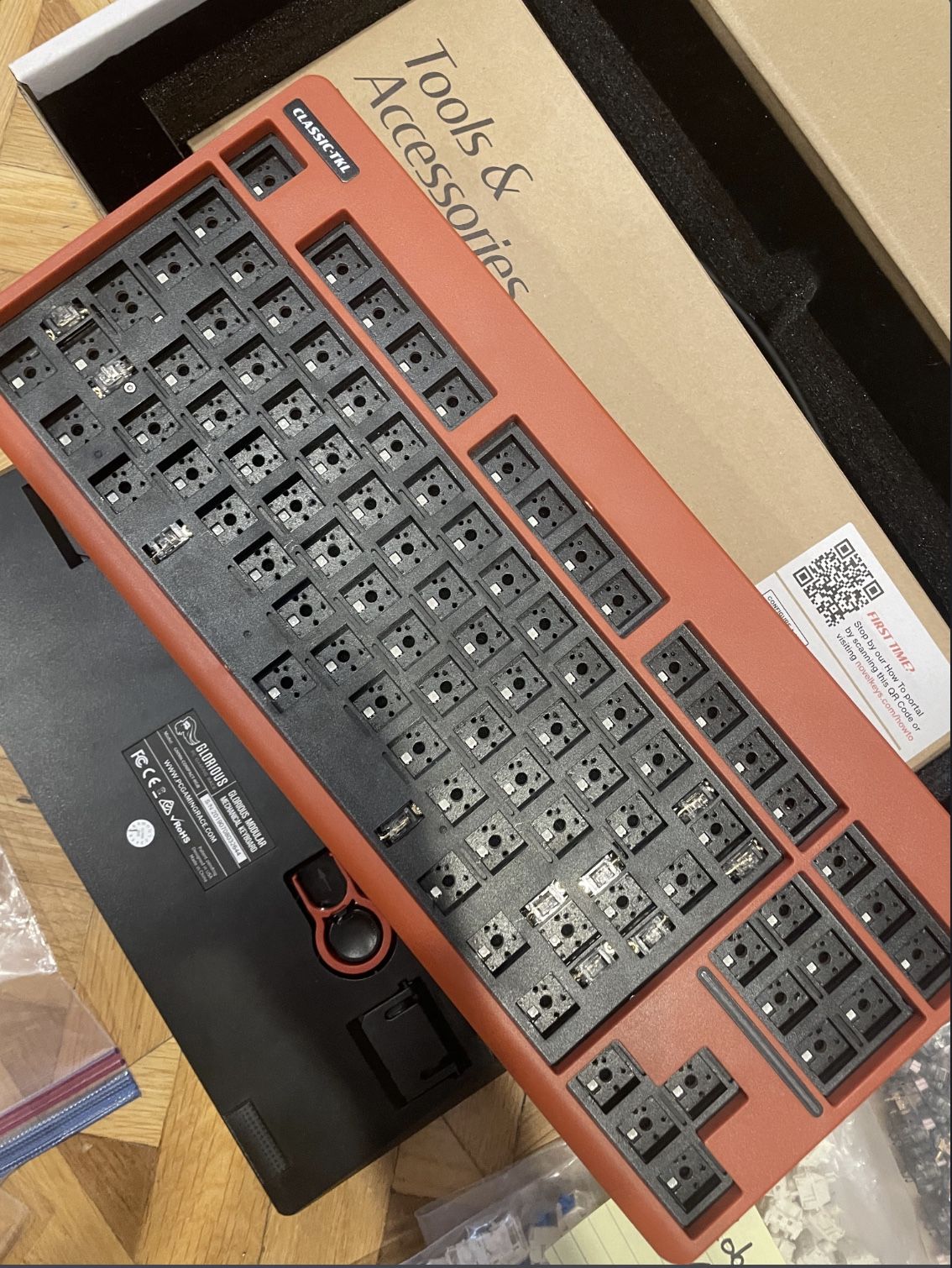 NovelKeys Classic TKL Hotswappable Mechanical Keyboard, Ironstone Orange, Lubed Durock V3 Stabilizers, MINT condition
