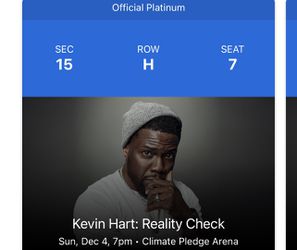 2 tickets to KEVIN HART 12/4/2022 Thumbnail