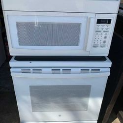 GE STOVE AND RANGE TOP MICROWAVE.USED