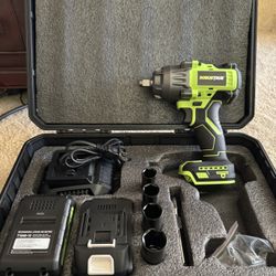 Cordless Impact Wrench 738ft-lbs (1000N.m), High Torque Brushless 1/2 Impact Gun, 2 x4.0Ah Battery 21V Max, Fast Charger, 4 Sockets, Impact Wrench for