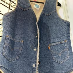 Vintage Levi’s Orange Tag Fur Denim Vest M