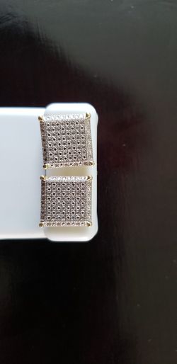 CZ gold PLATED EARRINGS, pure silver