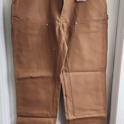 Carhartt Men's Firm Duck Double-Front Work Dungaree Pants 38 × 34