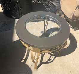 Decorative Metal & Glass Accent Side Table – Indoor End Table
