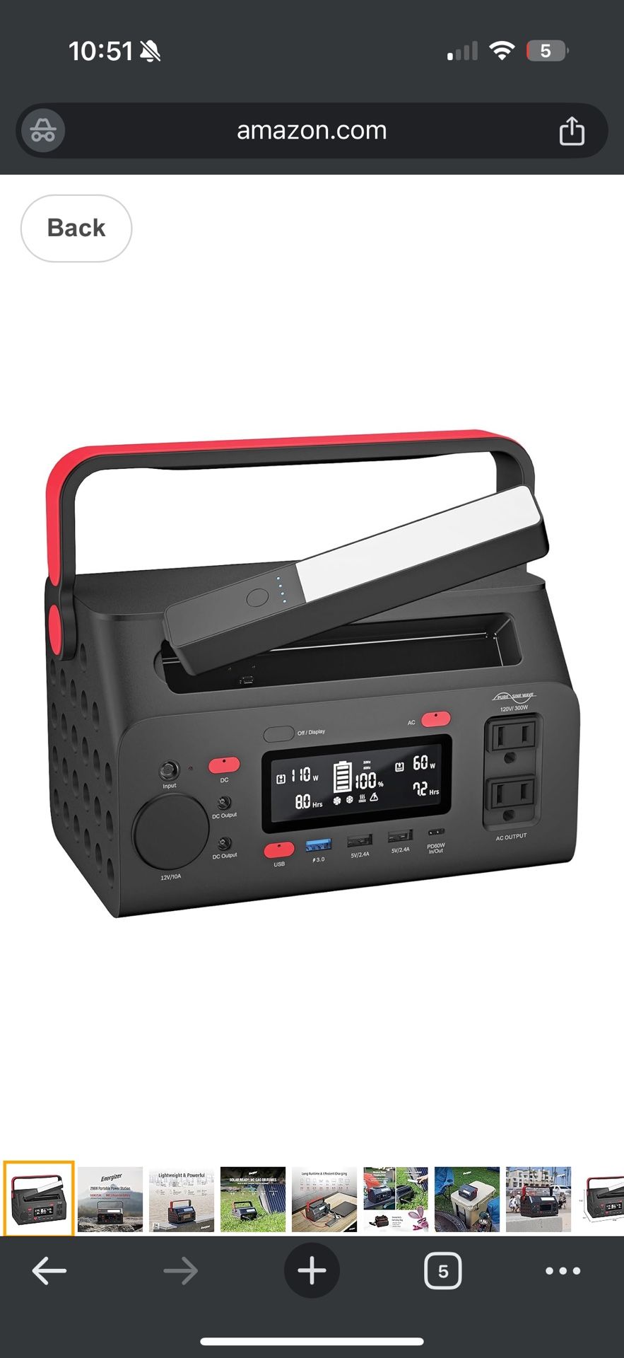 Energizer 293W Portable Power Station