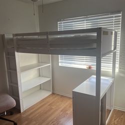 Twin Loft Kids Bed With Desk/Shelves