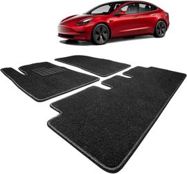 Tesla Model 3 Black Carpet Floor Mats Set