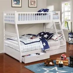 Twin Over Full Bunk Bed With Storage $599
