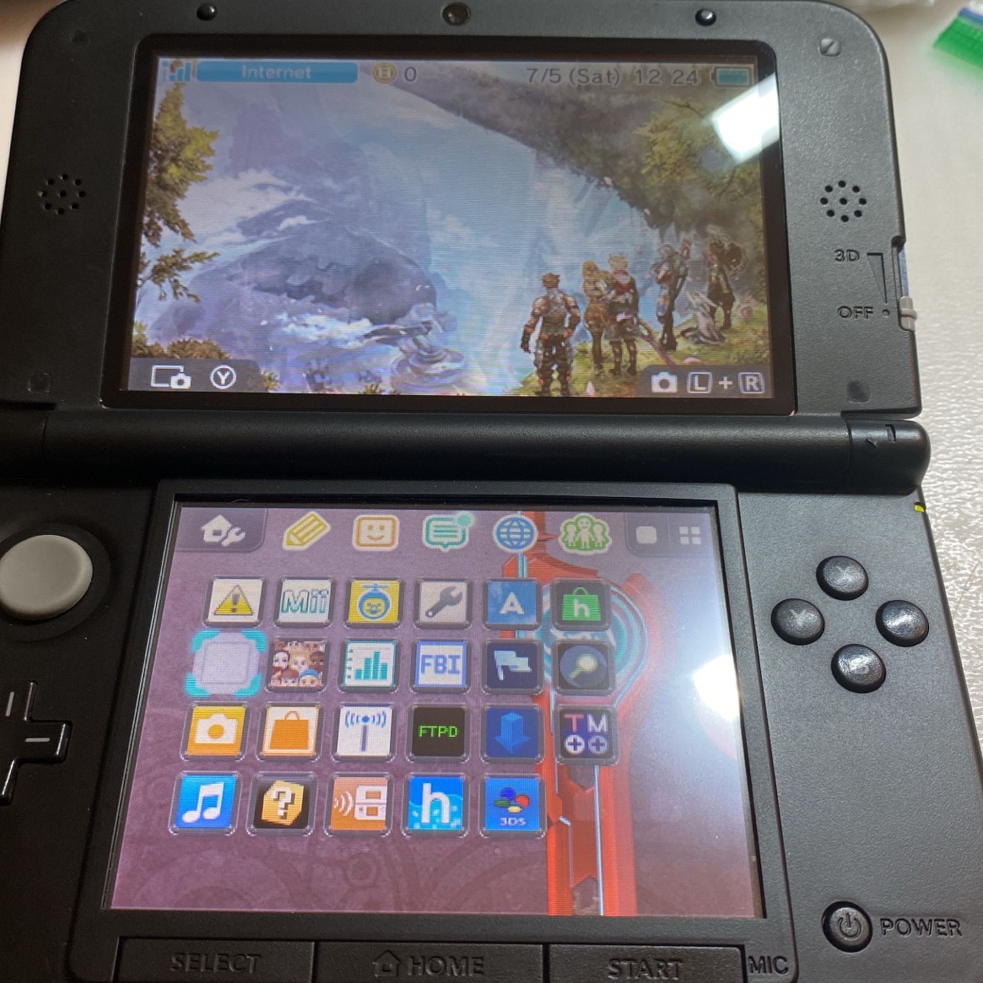 Nintendo 3DS XL Blue Pokemon Mod With 128GB SD