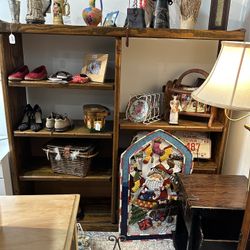 Antique Wooden Entertainment Center Rack.ITEMS ON DISPLAY CENTER ARE NOT FIR SALE.