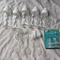 Evenflo 4oz Glass Bottles + Nipples