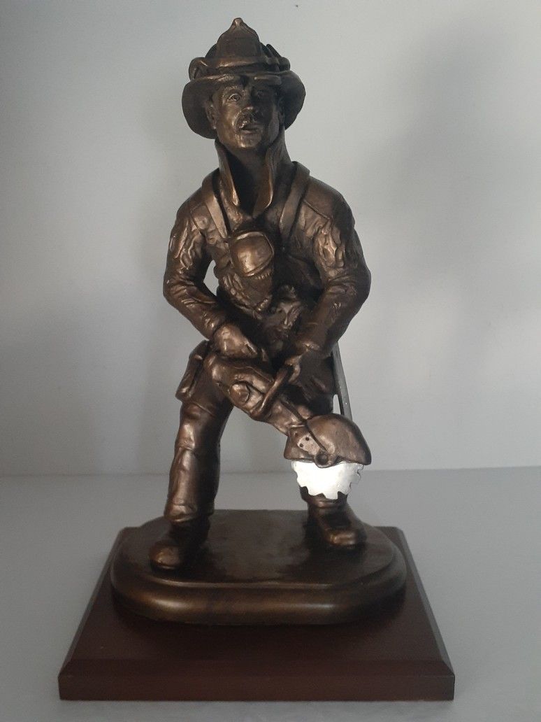 Fireman Firefighter Statue Sculpture