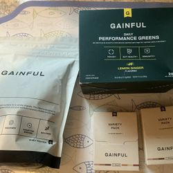 Gainful Nutrition ; Whey Protein powder, Daily Performance Greens, and Flavor Boost variety packs