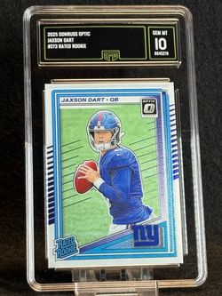 2025 Donruss Optic 🔥 Jaxon Dart 🔥 Rated Rookie GMA 10 💎 Mint - New York Giants