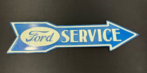 Open Road Brands METAL FORD SERVICE ARROW Embossed Sign 20" X 5" USED
