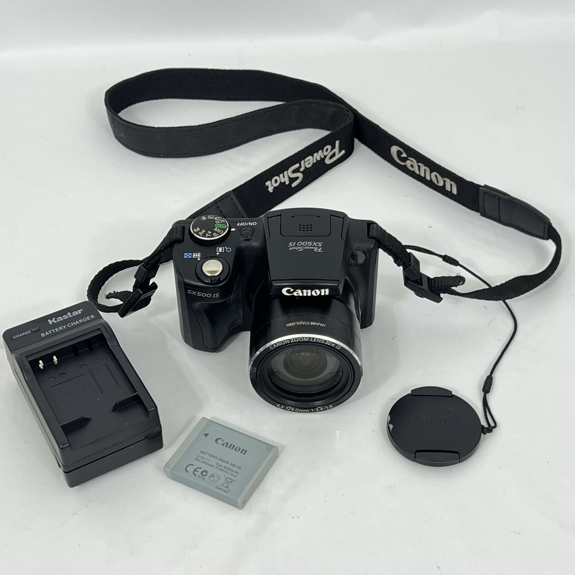 Canon PowerShot SX500 IS 16.0MP Digital Camera Battery and Charger Black