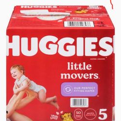 Huggies Little Movers, Size 5, 50 Diapers.