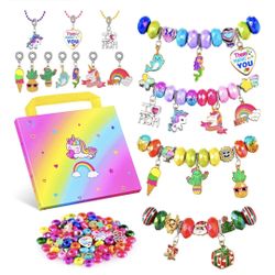 Girls Charm Bracelet Making Kit DIY Unicorn Jewelry Set