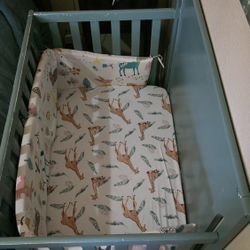 Baby Mini Crib With Mattress 