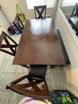 Brown rectangle table