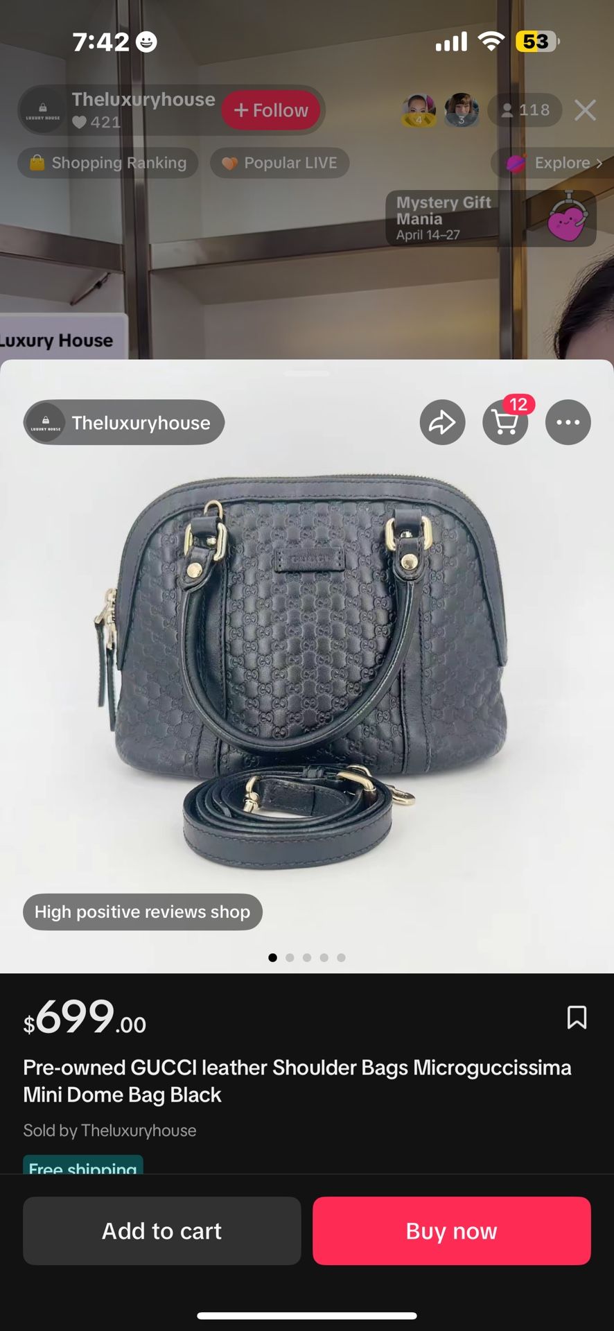 Gucci cross body bag