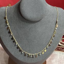 18k Gold Necklace with Charms 