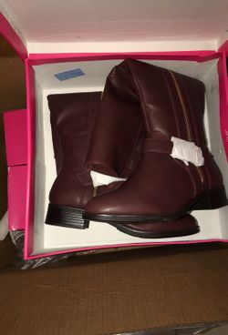 Burgundy boots