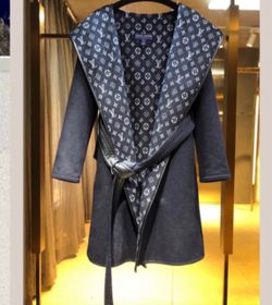 Louis Vuitton Monogram Wool Wrap Coat