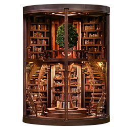 DIY Miniature house - library Of wisdom rings 