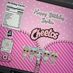 Lol Dolls Party Custom Chip Bags 