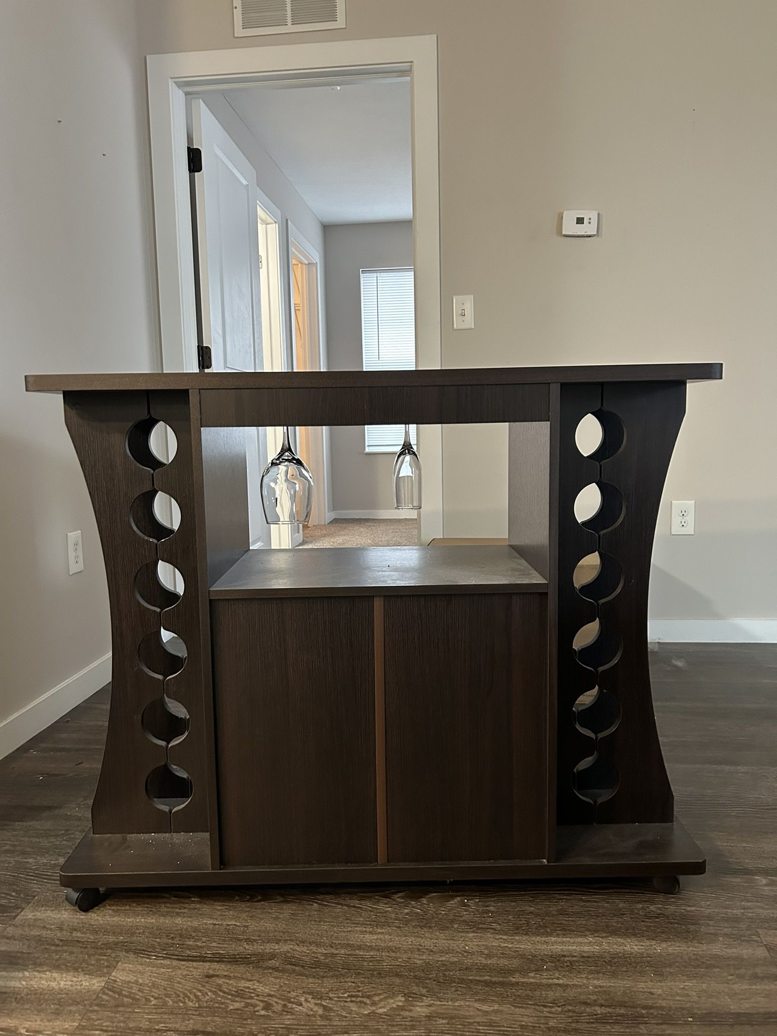 Rolling Wooden Wine Table 
