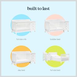 4-in-1 Convertible Crib & Changing Table