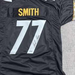 Marvel Smith Signed Autograph Custom Jersey - Beckett Coa - Pittsburgh Steelers