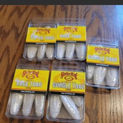 STRIKE KING 3 3/4 Super Toad 3pk Soft Plastic Fishing Bait  Pearl White