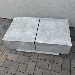 Modern Concrete-Style Coffee Table with Hidden Storage