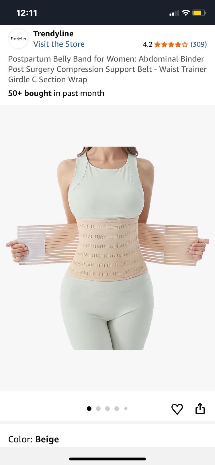 3 in one Postpartum Support Girdle (one size)