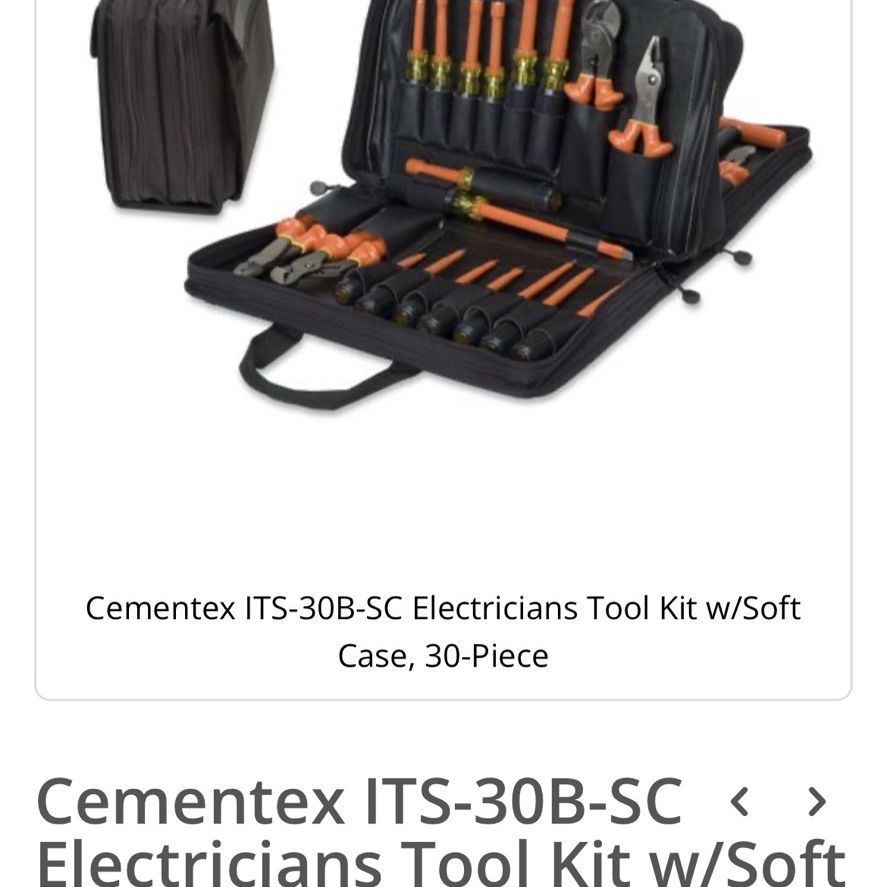 Cementex ITS-30B-SC Electricians Tool Kit Insulated for Sale in