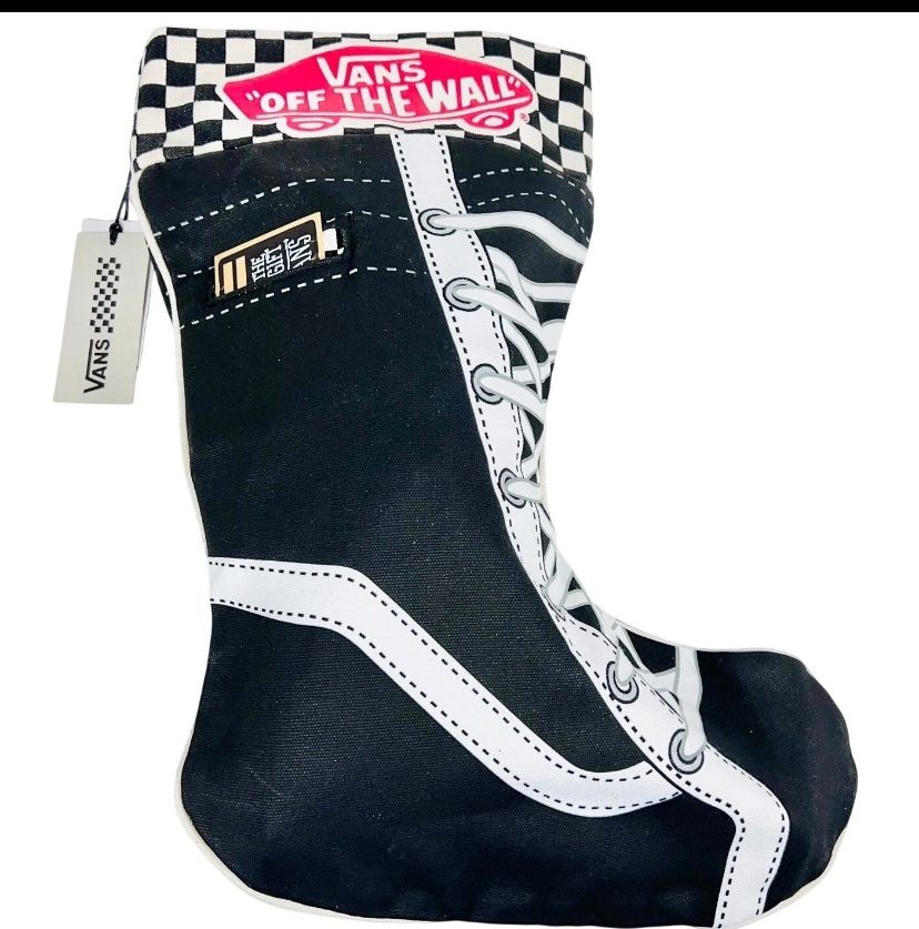 Vans Snow Boot Stocking Checkered Black White Cute Unique Rare New