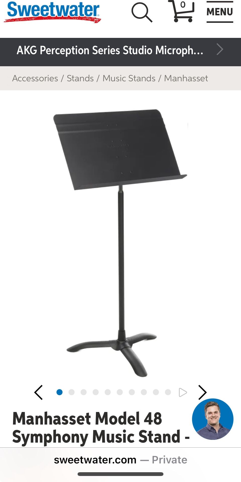 Sheet music stand