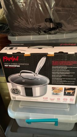 PARINI NEW 2QT NONSTICK SAUCE PAN WITH TEMPERED LID